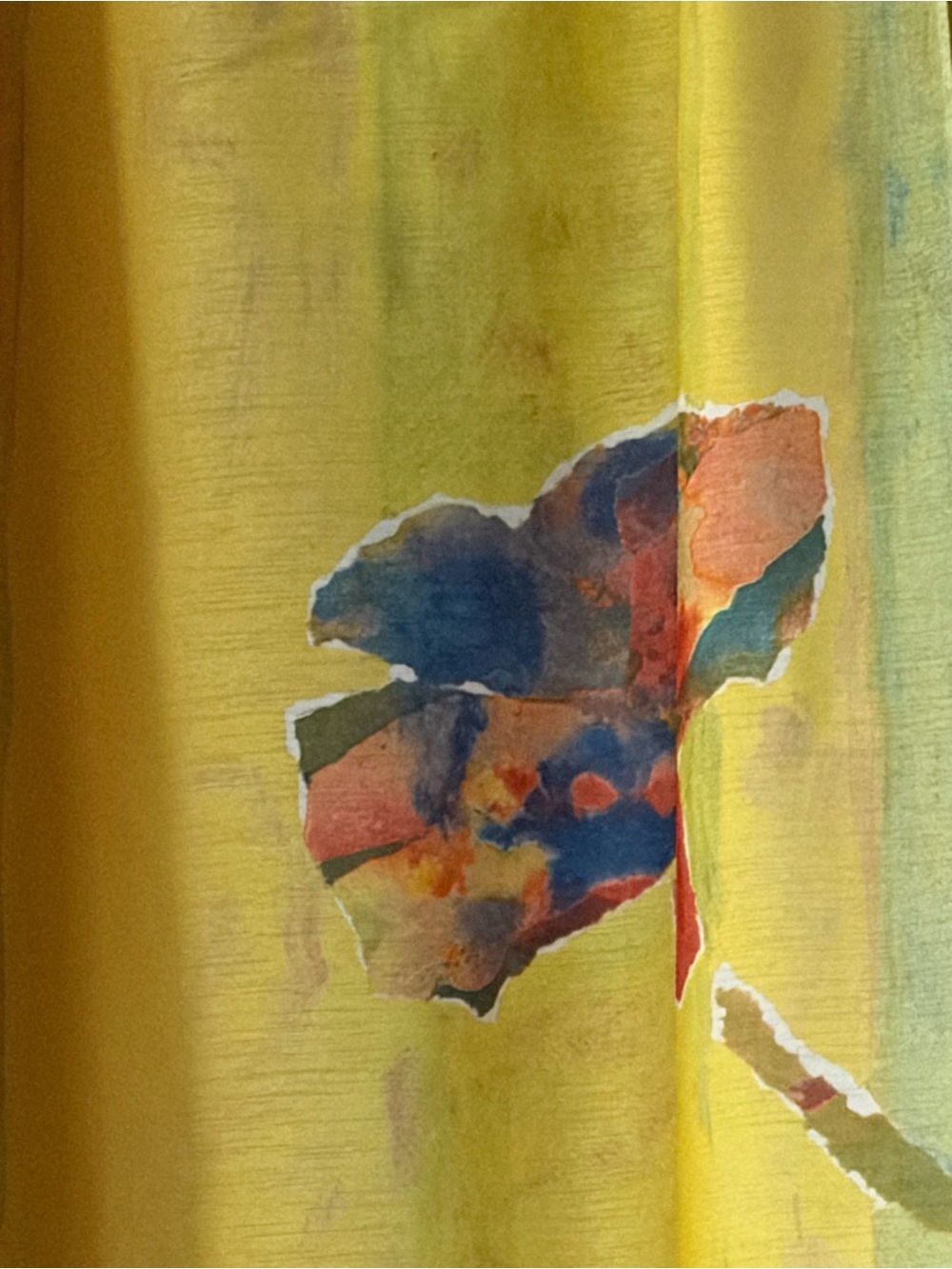 Hand-Sewn Watercolor Floral Single Panel  Curtain  — Unhemmed - Picture 10 of 12